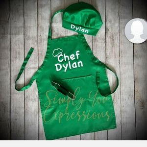 Children's Chef Apron and  Hat/ Toque Personalized